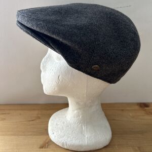 Epoch Hats Company Flat Cap Grey Wool Snap Brim Quilted Lining Driving Cabbie M